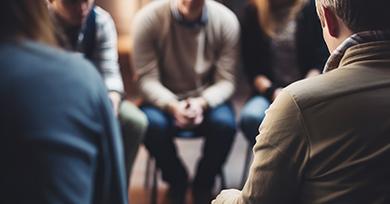 Personnes assises au sein d'un groupe